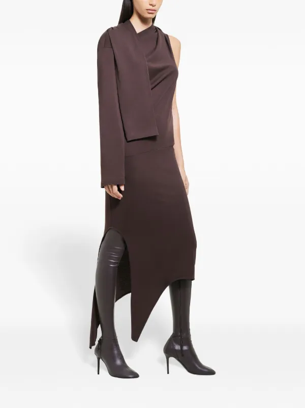 courreges cut out dress Courrèges Draped cut-out | Brown Ruby Red Infinity Dress Sleeveless Size:dropshipping _ 34 70% viscose/30% polyester badge:sold-out
