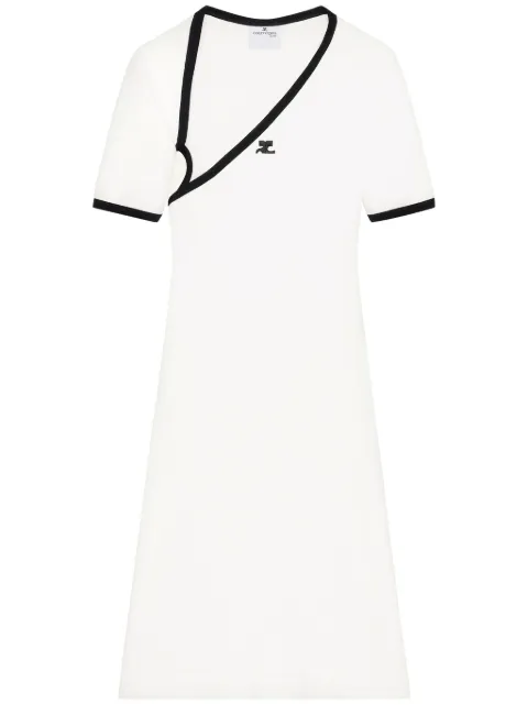 Courrèges asymmetric-neck mini dress