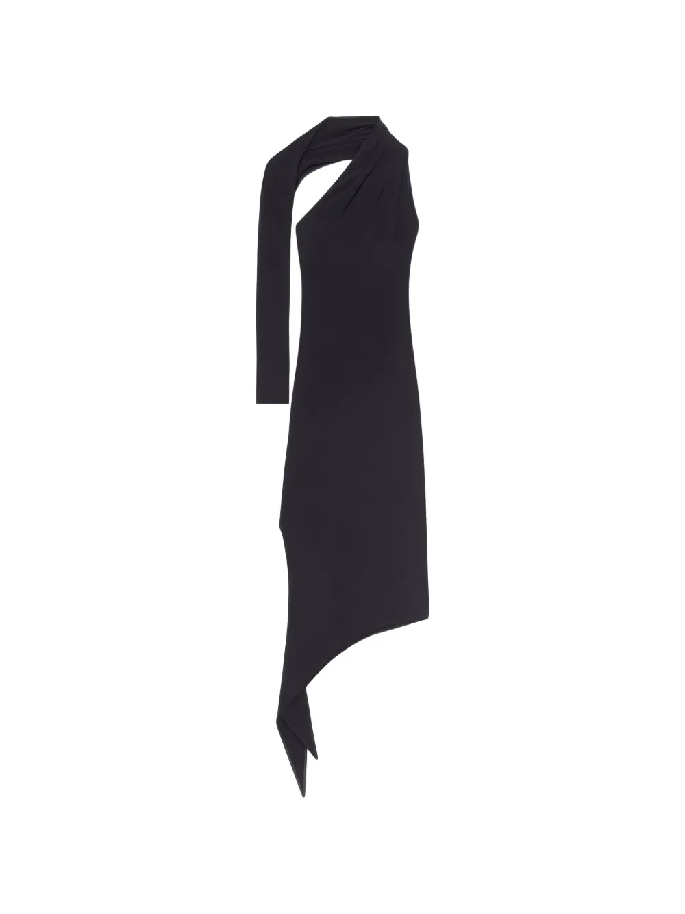 Courrèges Slash crêpe maxi-jurk Zwart