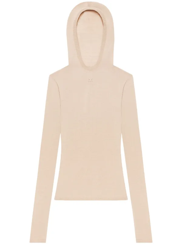 Courrèges フーデッド ニットトップ | ニュートラル | FARFETCH JP