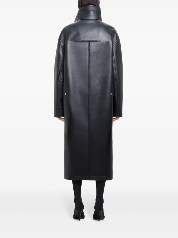 Courrèges ブラックレザーコート 38 Courrèges オーバーサイズ レザーコート | ブラック | FARFETCH JP