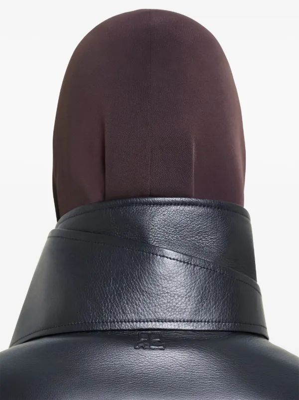 Courrèges オーバーサイズ レザーコート | ブラック | FARFETCH JP