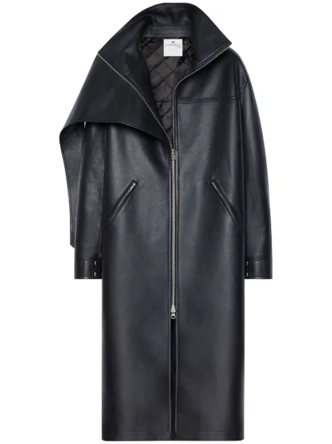 Courrèges oversize leather coat