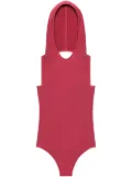 Courrèges Illusion hooded bodysuit - Red