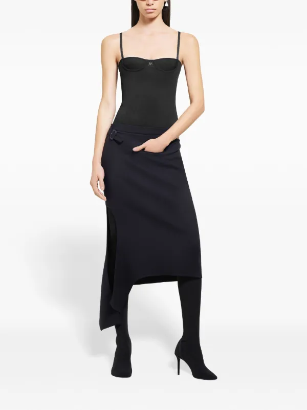 Courreges ブラック リブ キャミソール Courrèges Lingerie Interlock Top | Black | FARFETCH