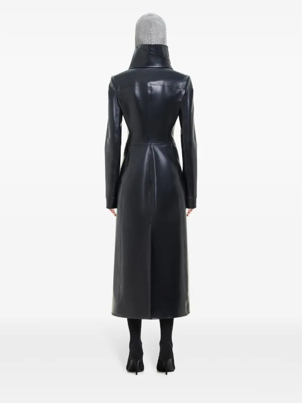 Courrèges Latex button-up Trench Coat | Black | FARFETCH