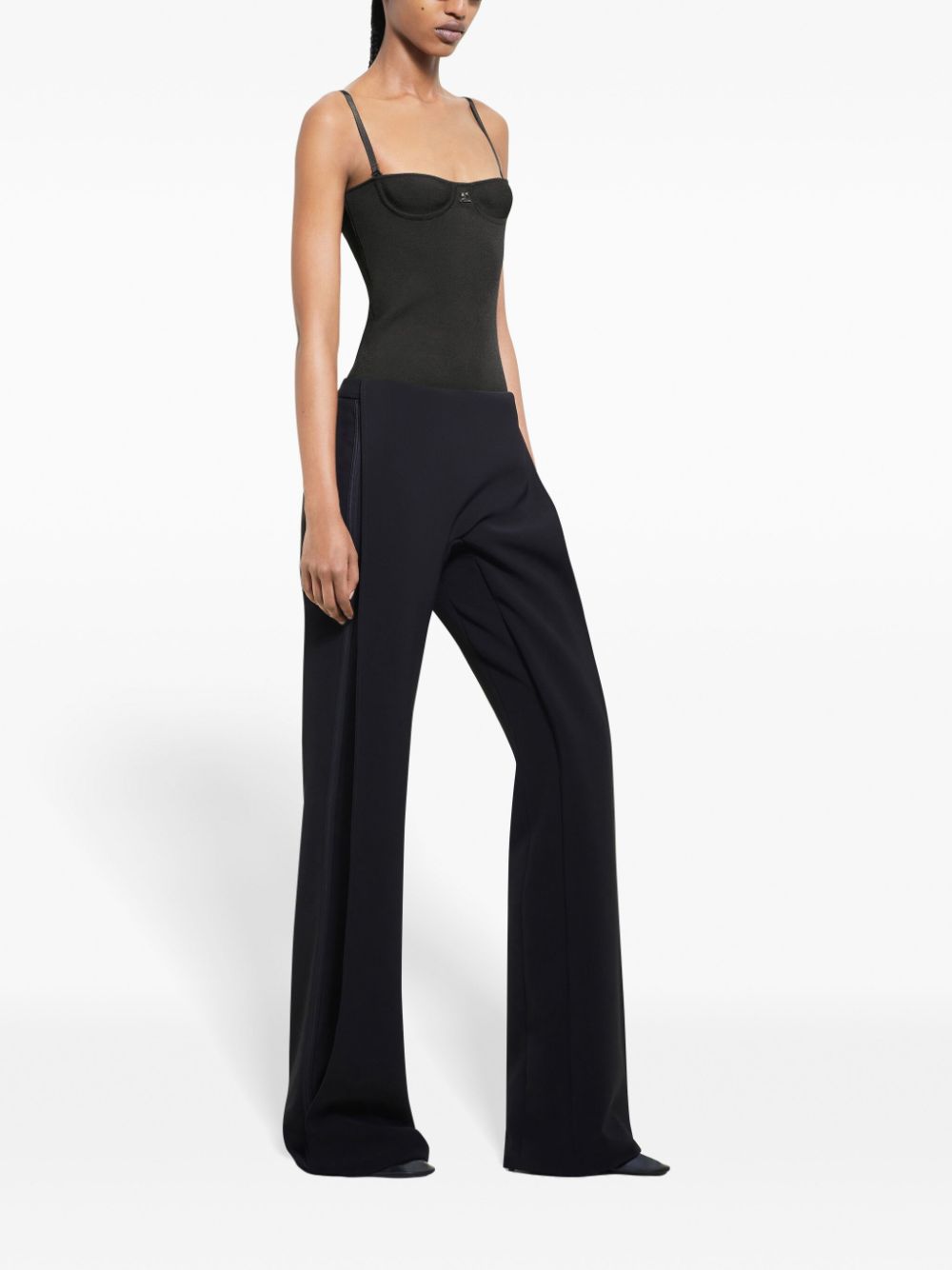 Shop Courrèges Illusion Trousers In Schwarz