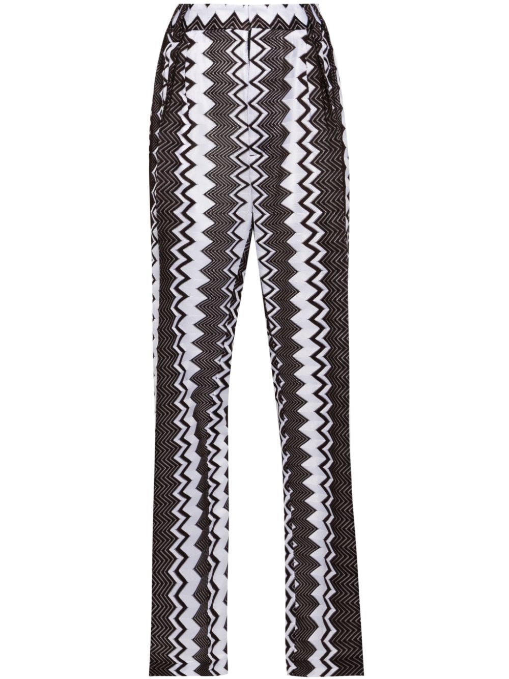 chevron-knit trousers