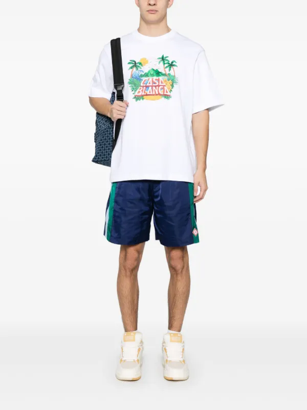 【関税込み】Casablanca ホワイト 'Casa' Beach Wave Tシャツ Casablanca Casa Beach Wave T-shirt | White | FARFETCH