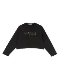 Marni Kids beaded-logo T-shirt - Black