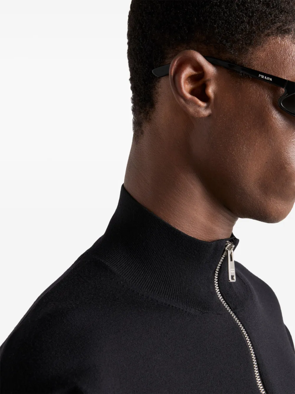 Prada ジップアップ カーディガン | ブラック | FARFETCH JP
