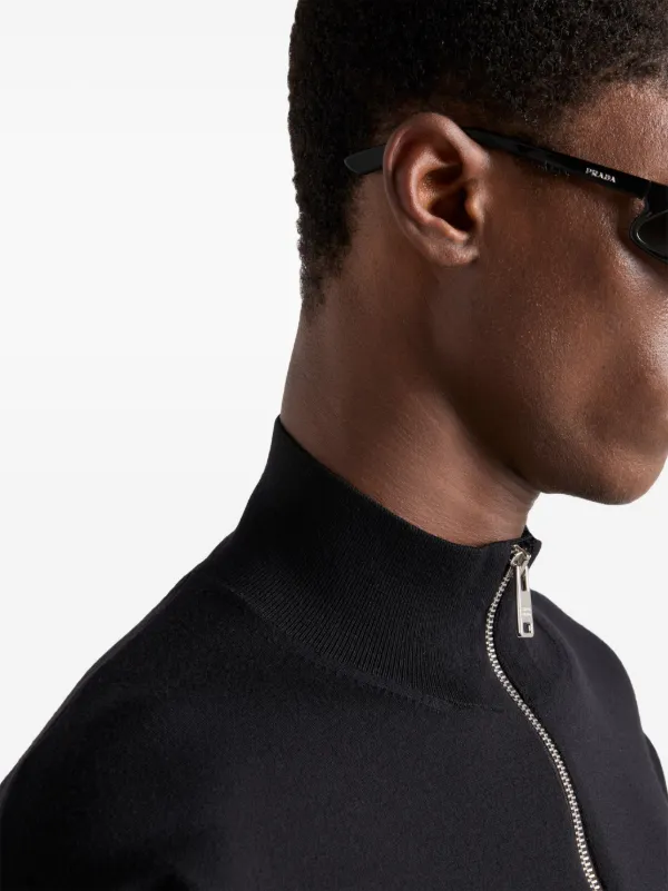 Prada ジップアップ カーディガン | ブラック | FARFETCH JP