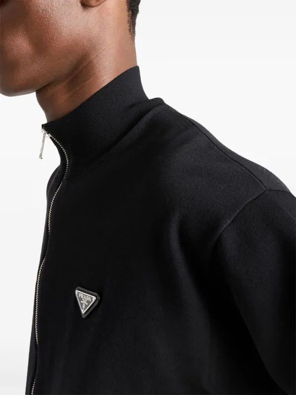 Prada logo-patch Cardigan | Black | FARFETCH