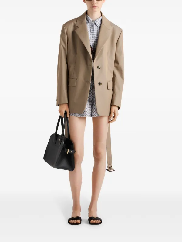 テーラードジャケット PRADA Removable collar single-breasted blazer Prada detachable-collar Wool Blazer | Blue | FARFETCH