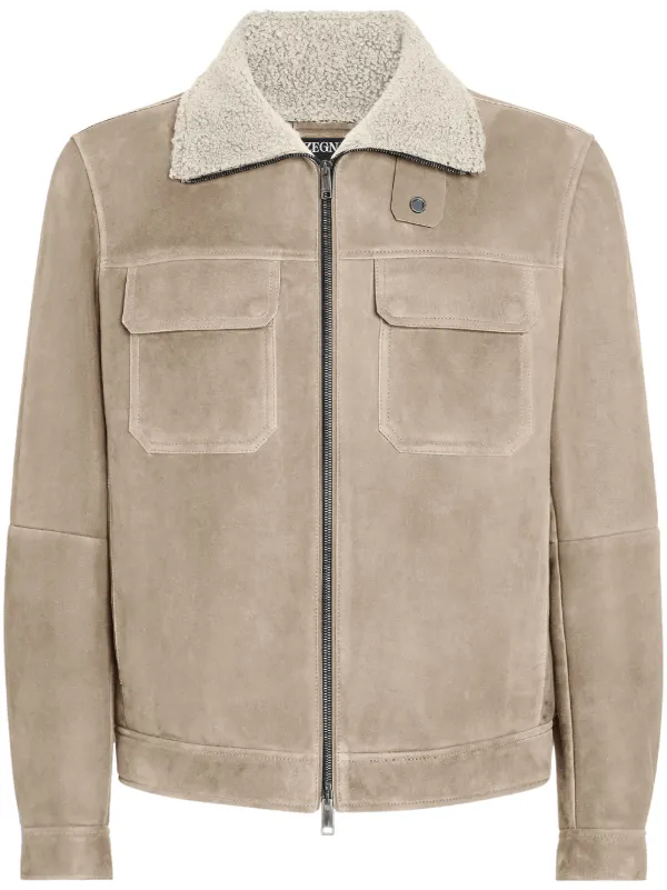 Zegna スエード ジャケット | ニュートラル | FARFETCH JP