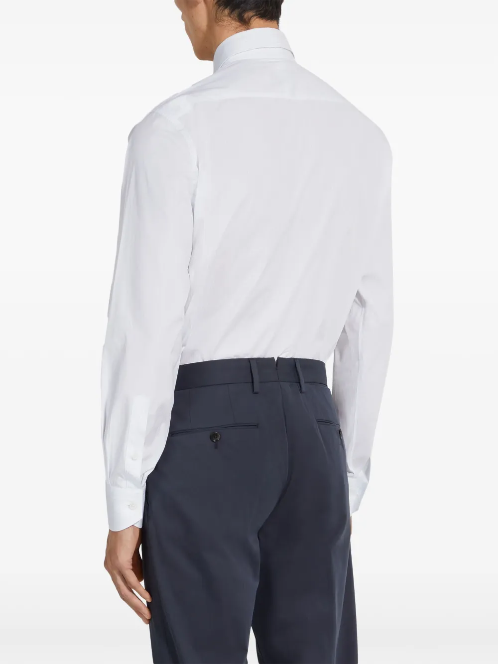 Zegna Gestreept katoenen overhemd Blauw