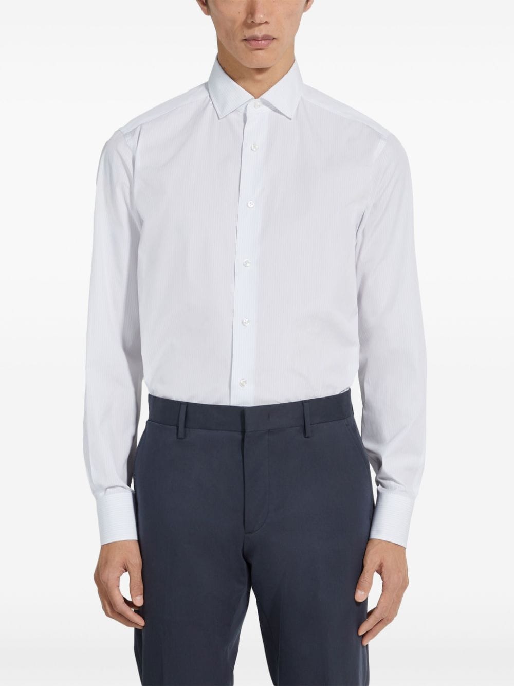 Zegna striped cotton shirt - Blauw