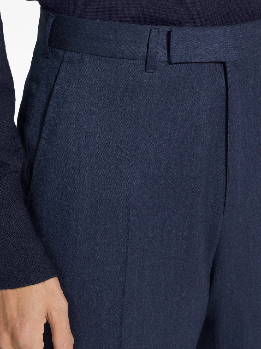 Zegna Wool Straight-leg Trousers In Blue