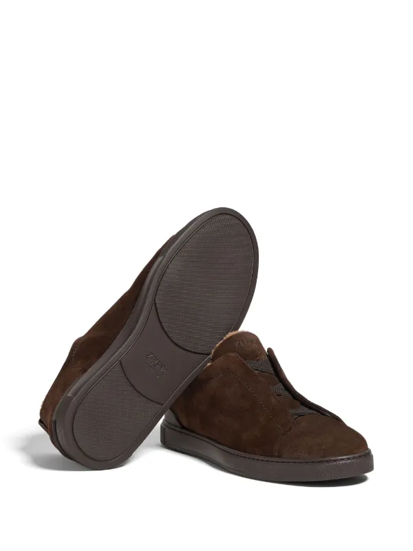 Zegna Triple Stitch Sneakers | Brown | FARFETCH