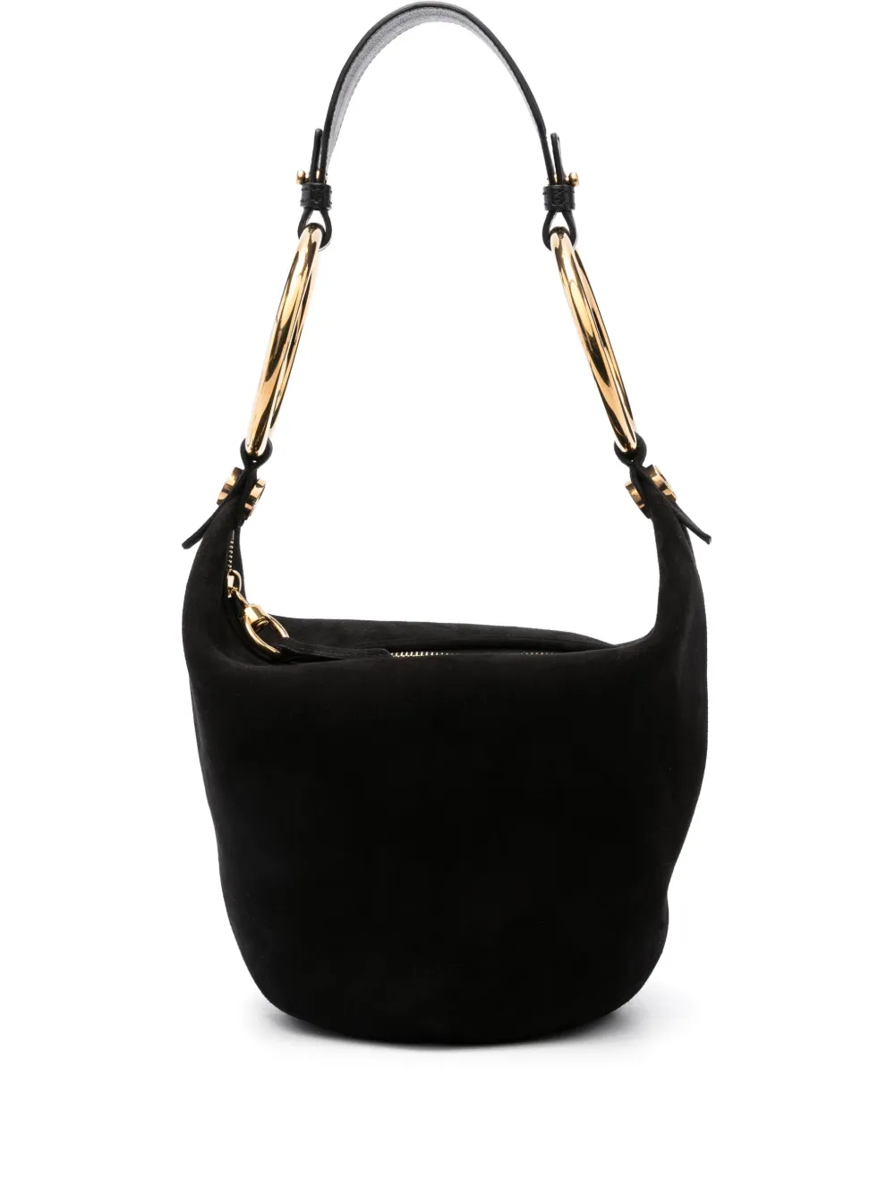 Chloé Chloe Bracelet Small Suede Shoulder Bag In Black