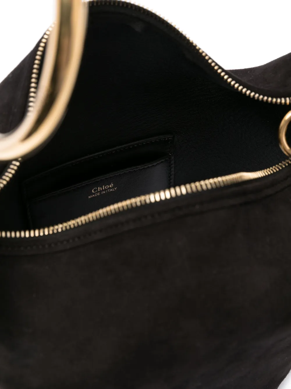Chloé Chloe Bracelet Small Suede Shoulder Bag In Black