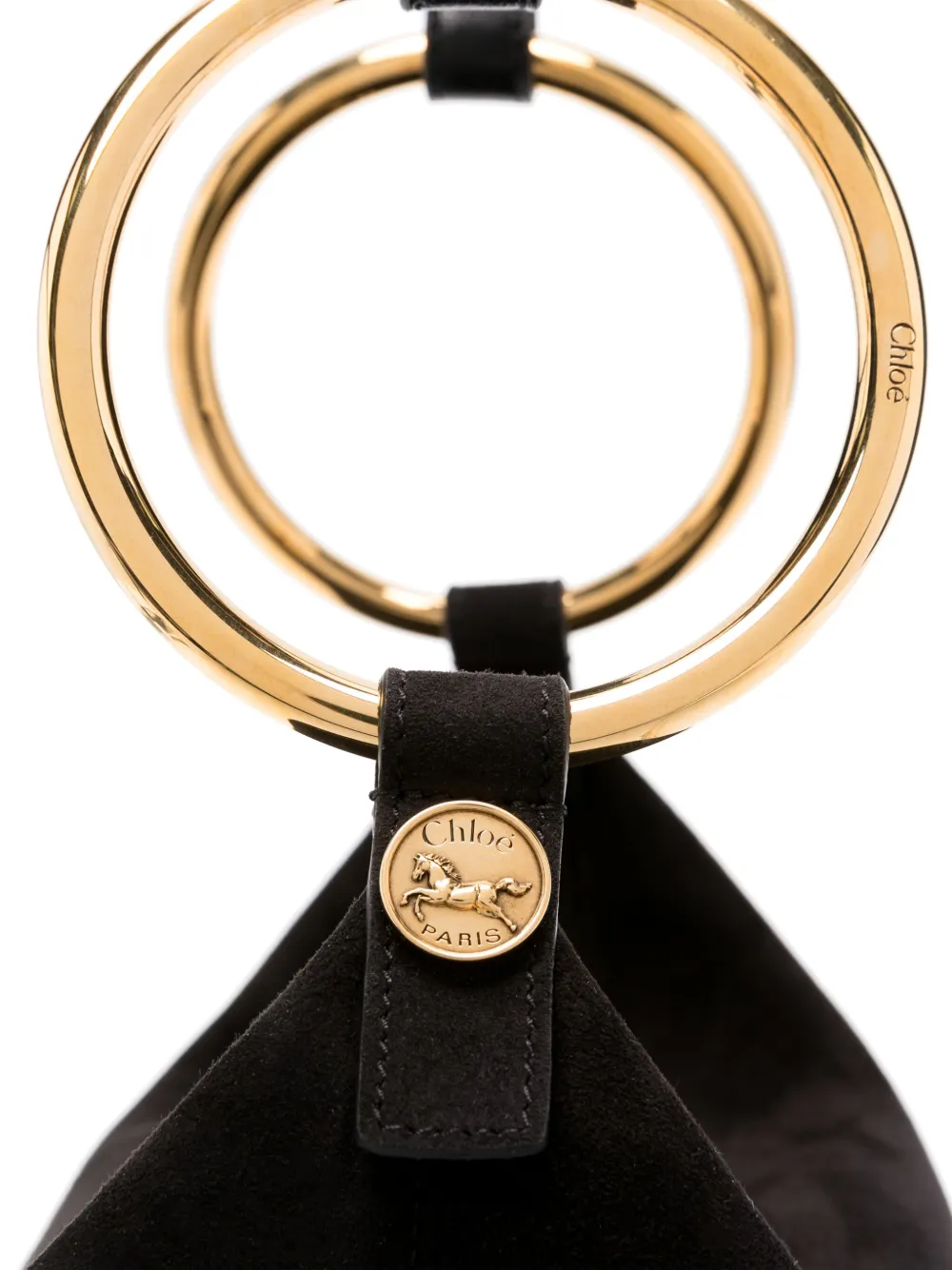 Chloé Chloe Bracelet Small Suede Shoulder Bag In Black