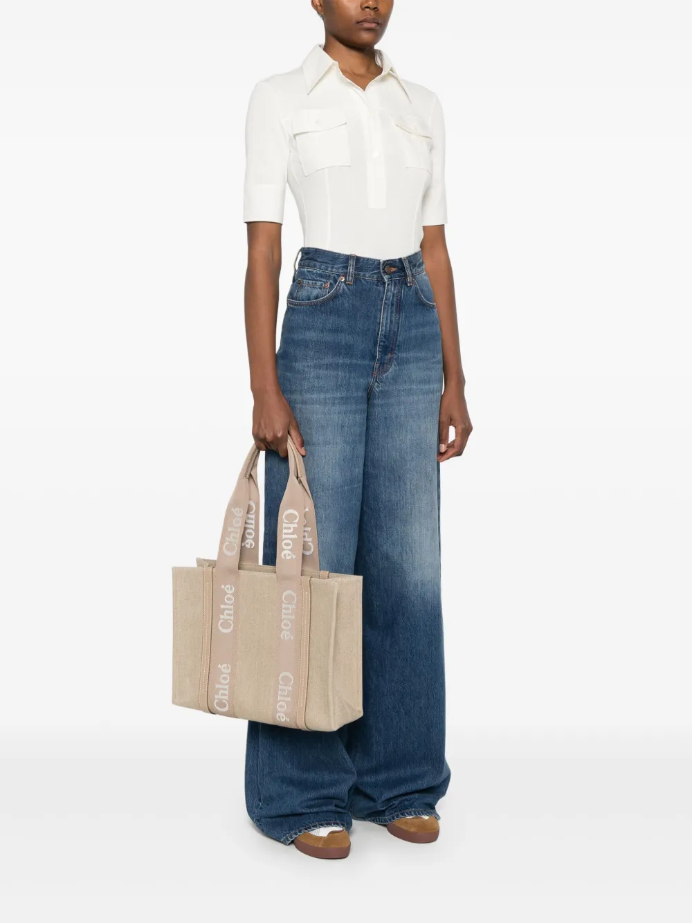 Chloé Woody medium shopper - Beige