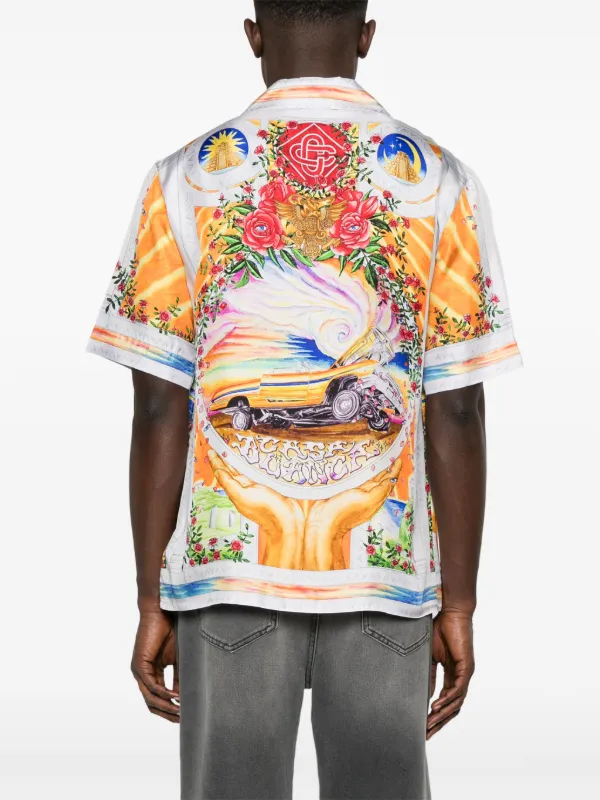 Casablanca graphic-print Shirt | Grey | FARFETCH JO