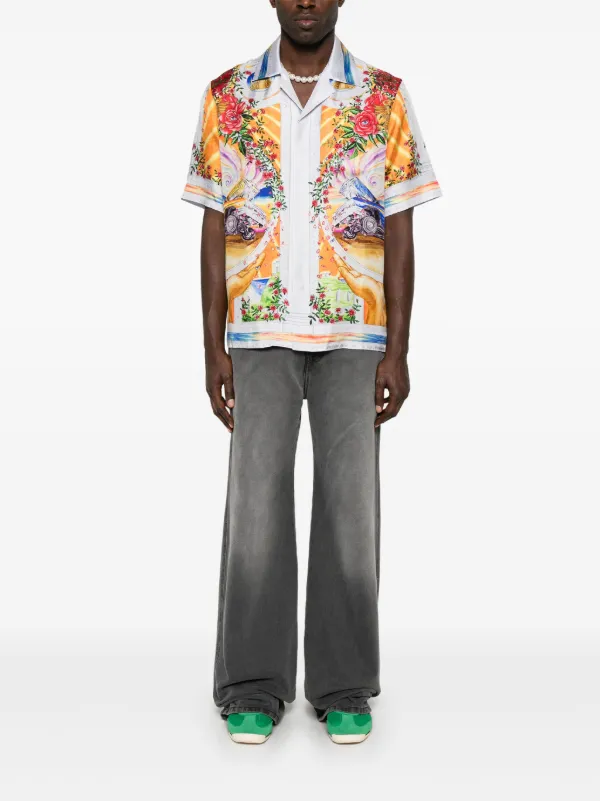 Casablanca graphic-print Shirt | Grey | FARFETCH JO