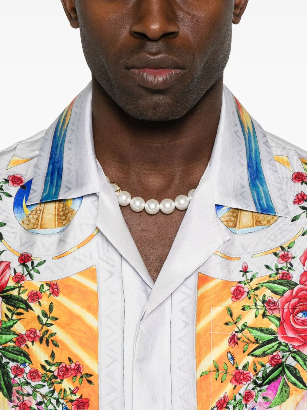 Shop Casablanca Graphic-print Shirt In Grey