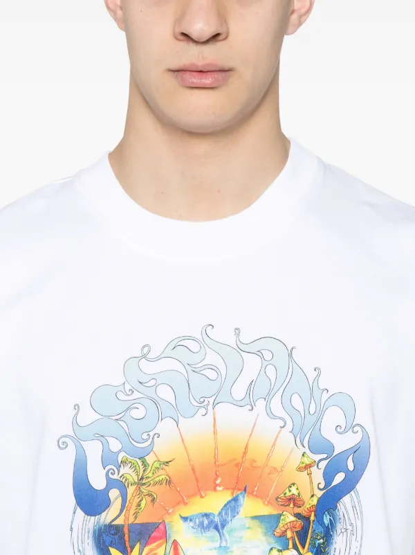 【関税込み】Casablanca ホワイト Surf Trip Tシャツ Casablanca Surf Trip T-shirt | White | FARFETCH