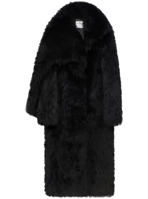 Nina Ricci faux-fur Oversized Coat | Black | FARFETCH