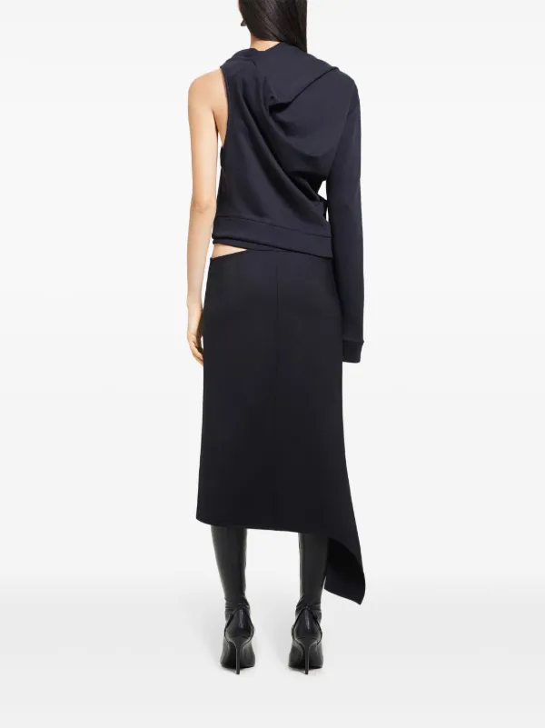 Courrèges Felpa Asimmetrica Con Spalle Scoperte Nero FARFETCH IT