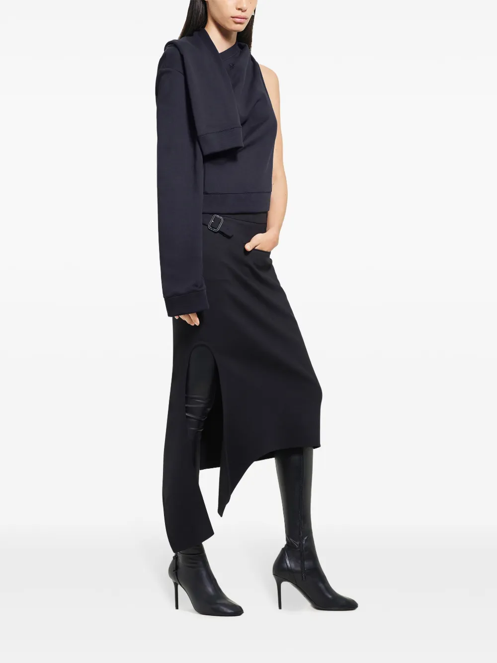 Courrèges Asymmetrische off-shoulder sweater Zwart