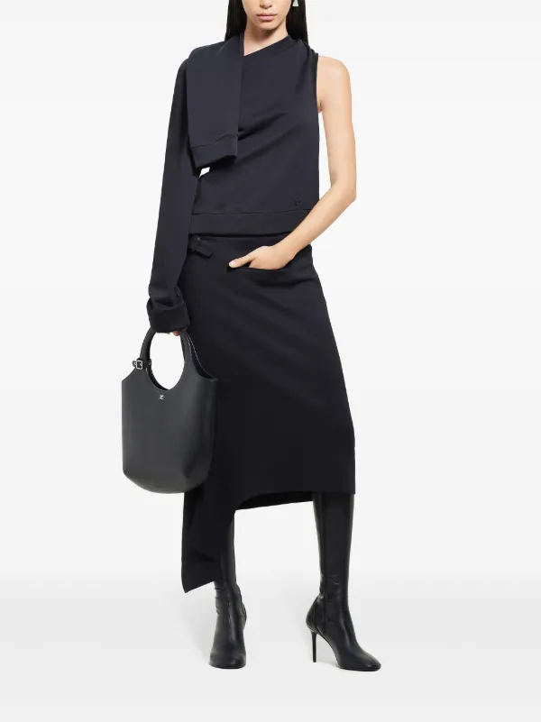 Courrèges Felpa Asimmetrica Con Spalle Scoperte Nero FARFETCH IT