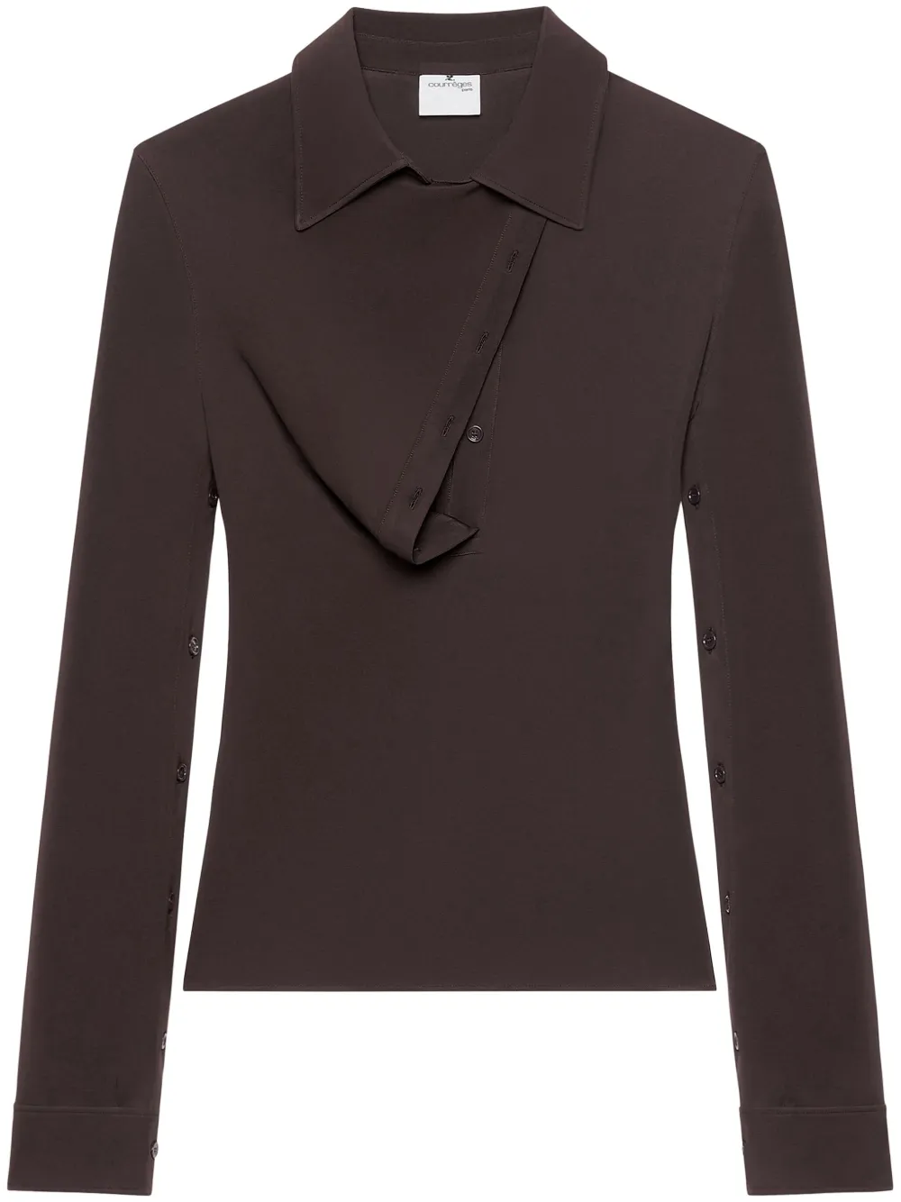 Courrèges Oblique Polo Shirt In 褐色