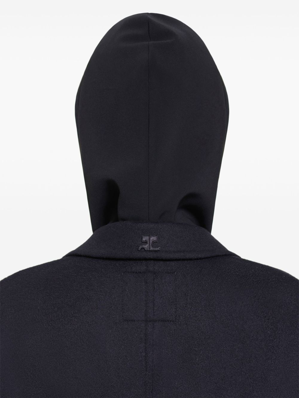 Shop Courrèges Double-face Wool Cocoon Coat In Schwarz