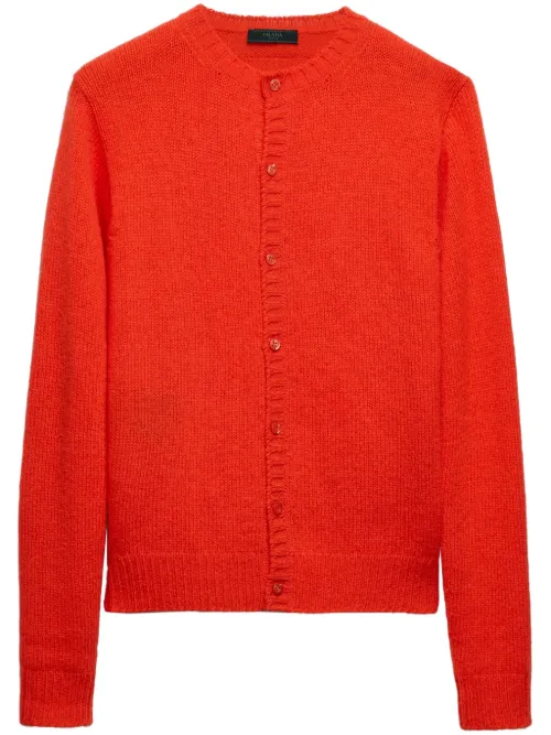Cardigan à patch logo - Prada - Modalova