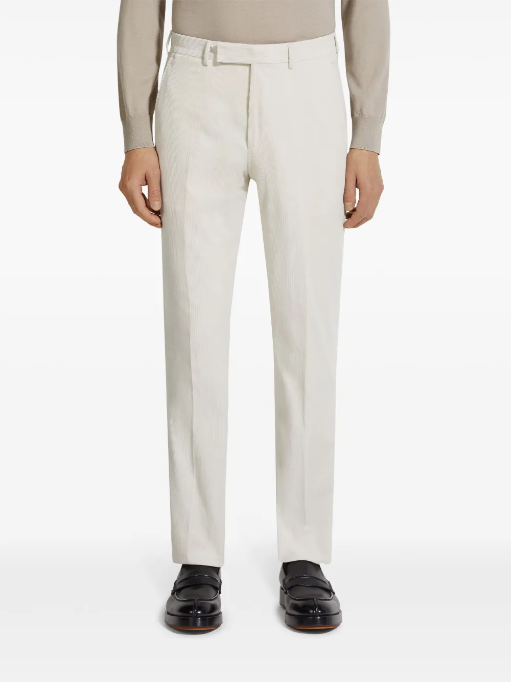 Zegna Slim Cut Trousers In Neutrals