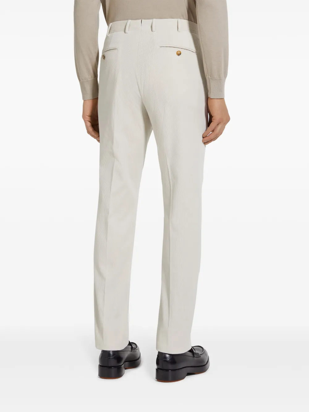 Zegna Slim Cut Trousers In Neutrals