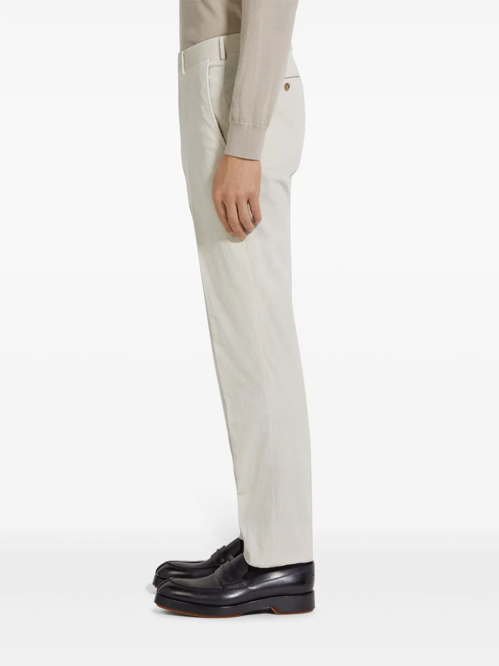 Zegna Slim Cut Trousers In Neutrals