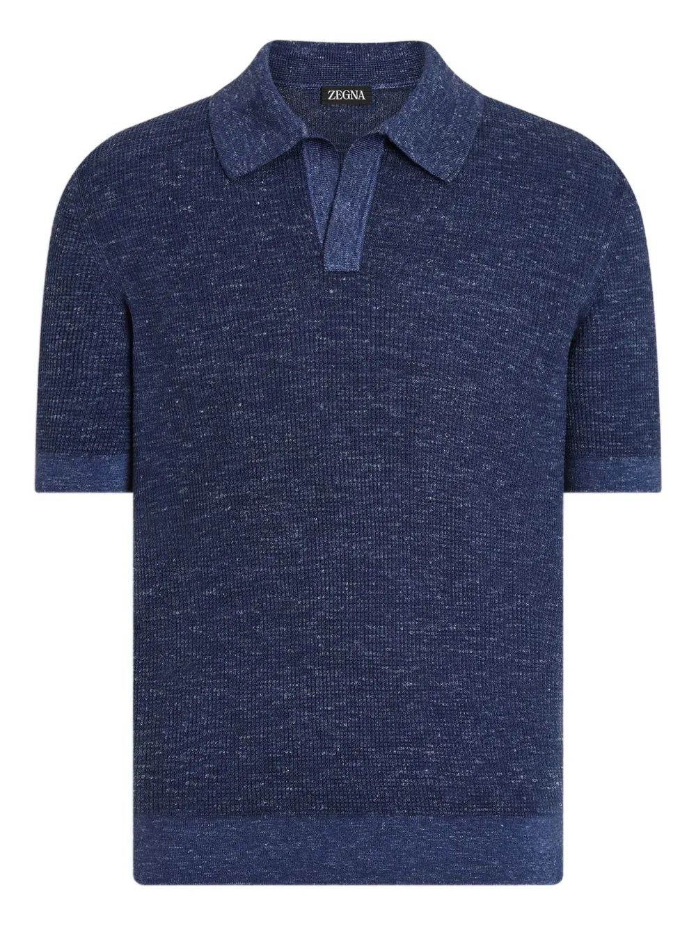 Zegna mélange-effect polo shirt | Blue | Image 1