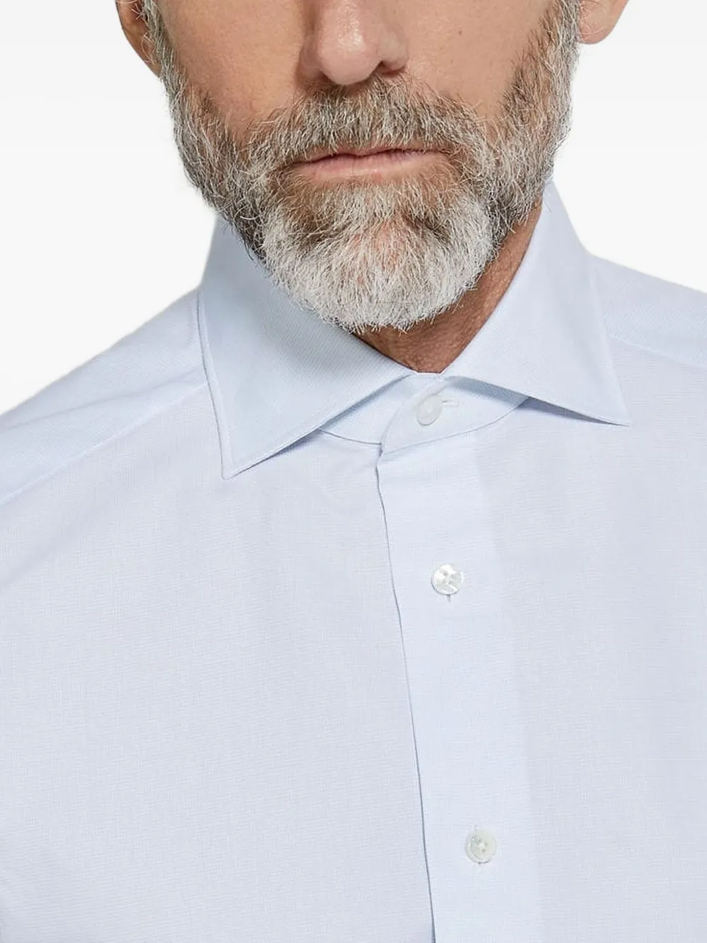 Zegna Geruit overhemd Blauw