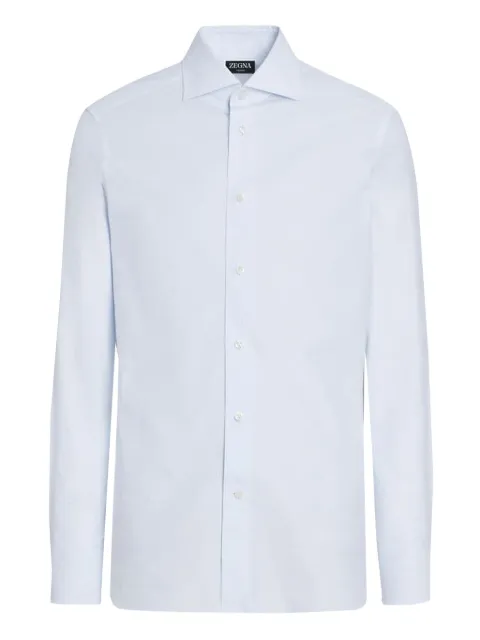 Zegna chemise en coton à micro-carreaux