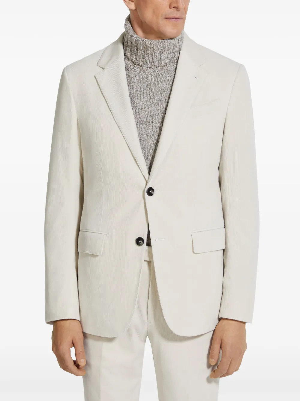 Zegna Off White Cashco Jacket In White