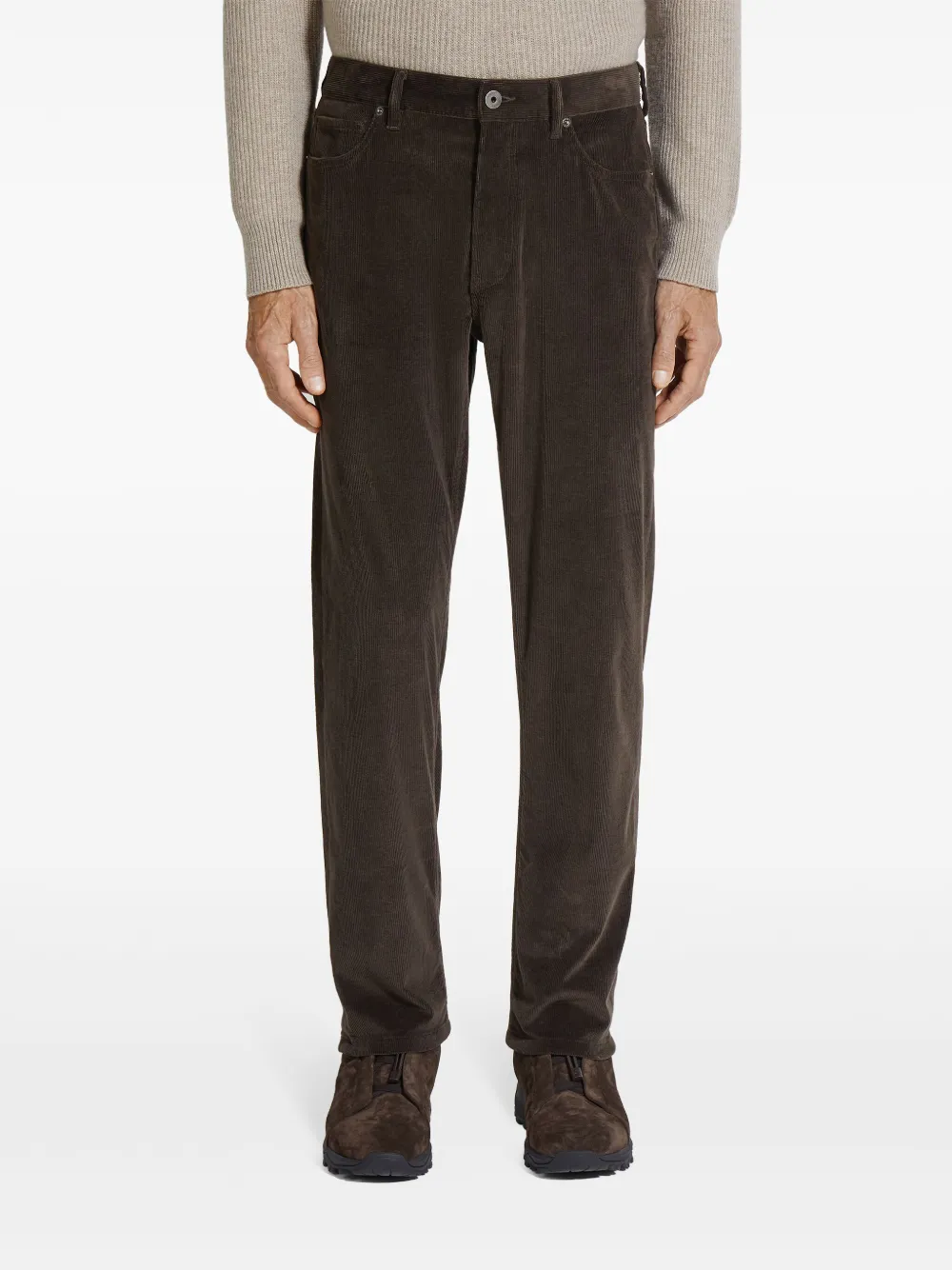 Zegna Roccia broek met toelopende pijpen Bruin
