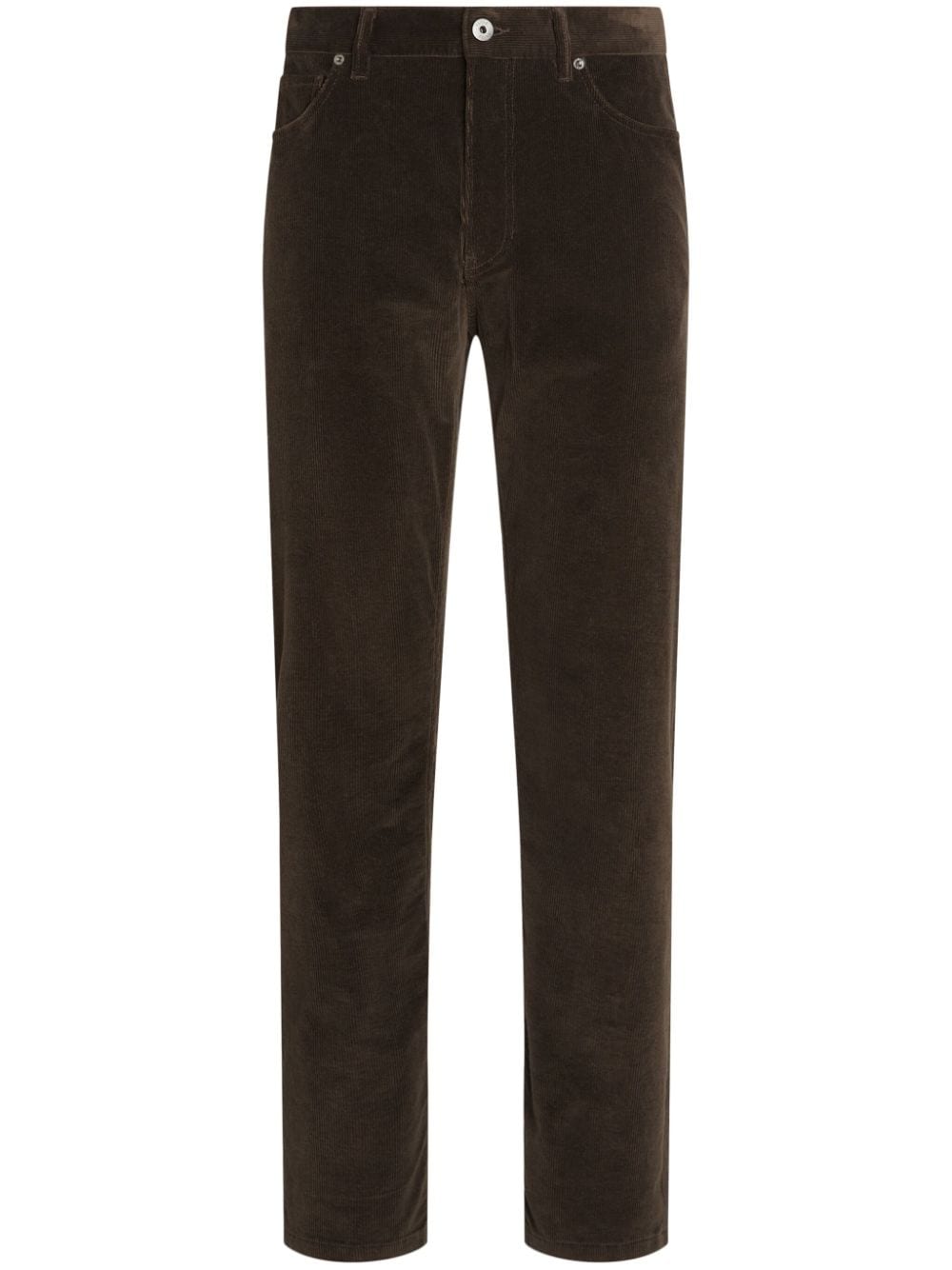 Zegna Roccia Tapered Trousers In Brown