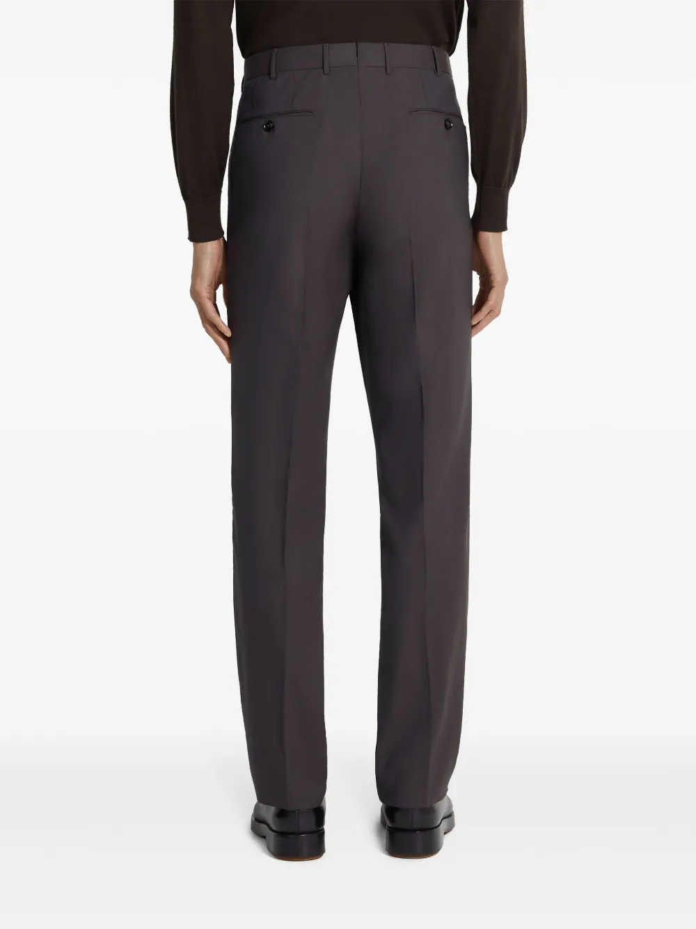 ZEGNA HIGH PERFORMANCE WOOL STRAIGHT-LEG TROUSERS