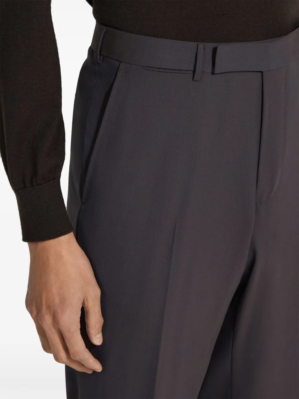 ZEGNA HIGH PERFORMANCE WOOL STRAIGHT-LEG TROUSERS