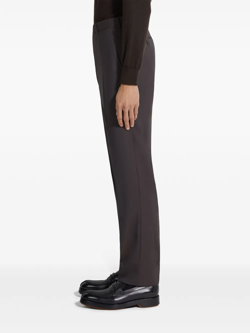 ZEGNA HIGH PERFORMANCE WOOL STRAIGHT-LEG TROUSERS